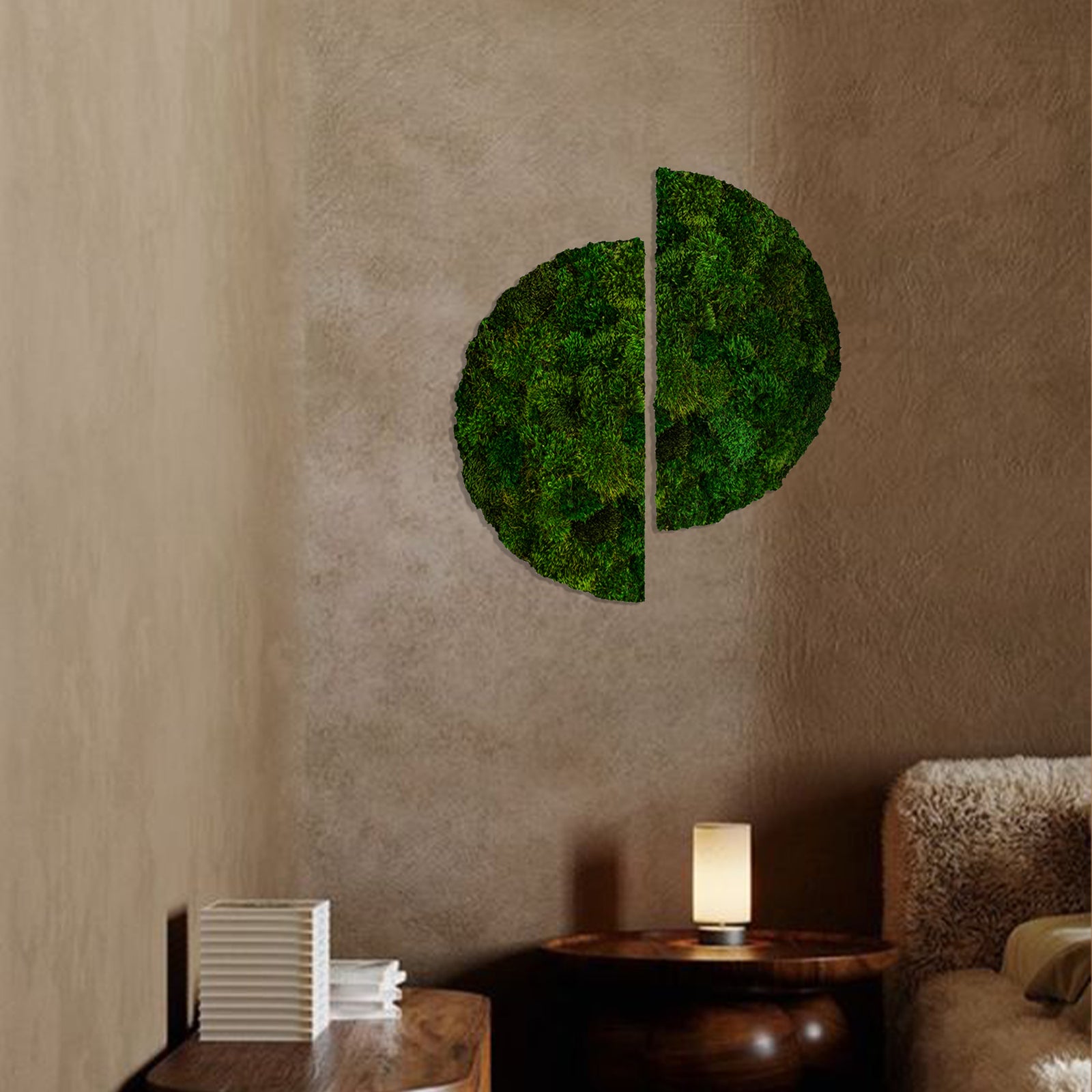 Semicircles Wabi-sabi Moss Wall Art - Moss Art | Wildleaf