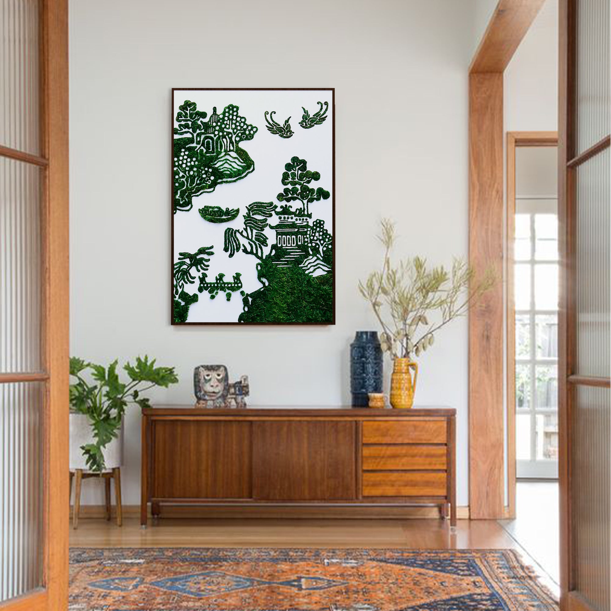 Chinese Paper Cutting Art West Lake in a Asian inspired entryway