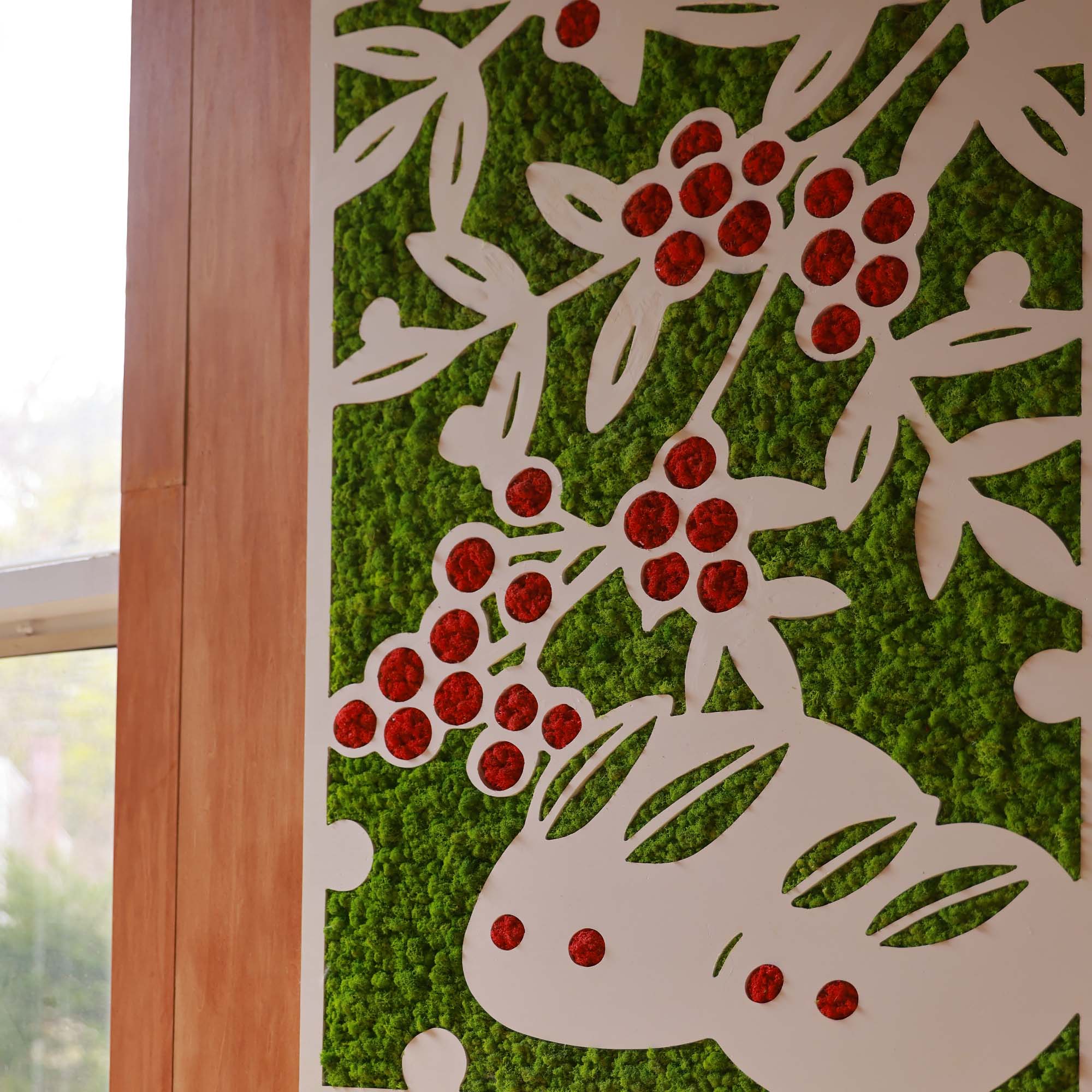 Side profile of Japanese Paper Cutting Art Bunny with white Edging