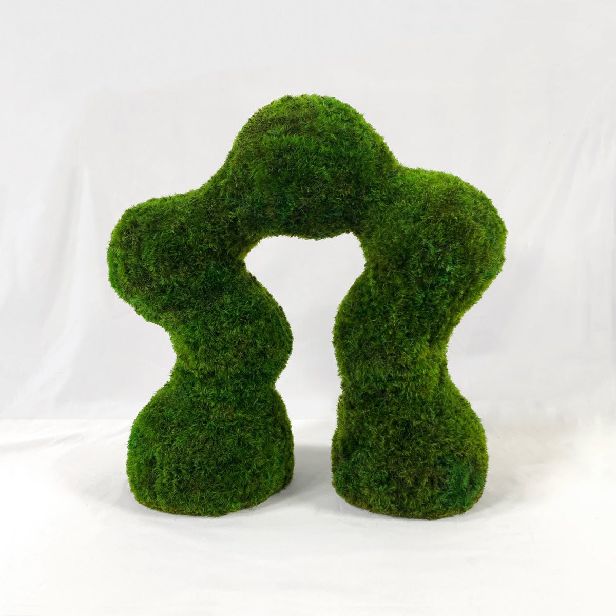 Dreamcatcher moss tabletop sculpture made with preserved green moss, organic sculptural decor